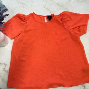 Worthington Short Sleeve Blouse - Orange color - XL